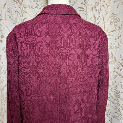 Monroe & Main Burgundy Tapestry Jacket Women Sz 18W Whimsigoth Victorian Vampire