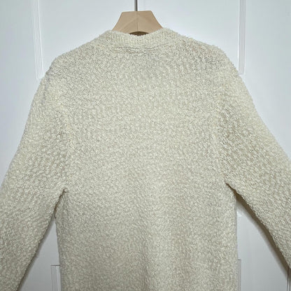 Modern Canvas Cozy Cream Cardigan Sweater Womens Large Pockets Lagenlook