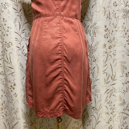 Abercrombie & Fitch Terracotta Overall Mini Dress XS Gorpcore Utility Barncore