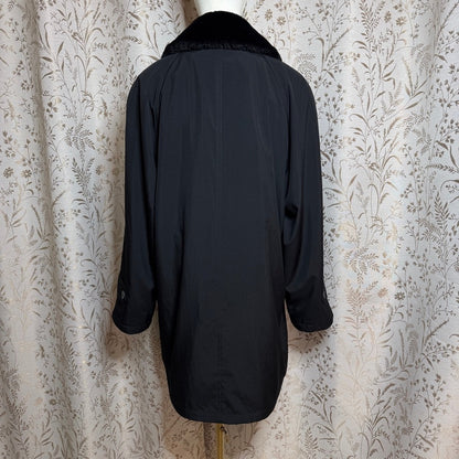 W for London Fog Gena Fur Collar 3 -in-1 Trench Coat Women L Winter Minimalist