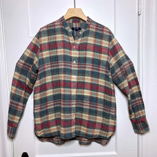 Chaps Plaid Button-Up Shirt Womens Large Autumn Barn Lumberjack Pumpkin Patch