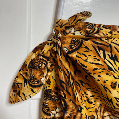 Handmade Tiger Print Wraparound Skirt Womens Small Beach Summer Animal Cover-up