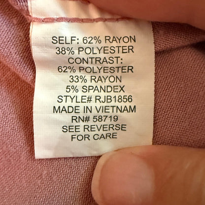 NY Collection Pink Sleeveless V-Neck Utility Tank Top XL Resortwear Gorpcore