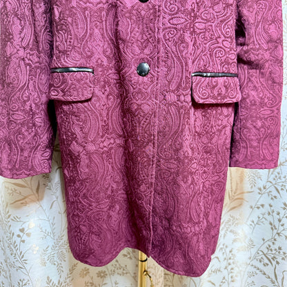 Monroe & Main Burgundy Tapestry Jacket Women Sz 18W Whimsigoth Victorian Vampire