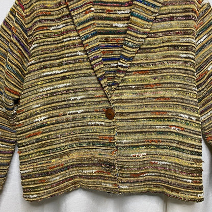 Shaver Lake Striped Knit Jacket Womens Large Vintage Boho Artsy Western Lodge