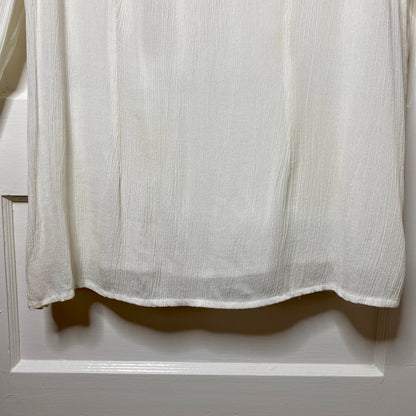 Soft Surroundings Cold Shoulder Blouse S White Balloon Sleeve Festival Boho Chic