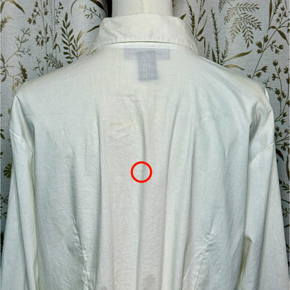 Ashley Stewart Ruffle Cuff Button Up Shirt Women 2XL White Pirate Ren Faire Goth