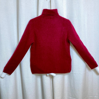 Charter Club 2-Ply Cashmere Turtleneck Sweater Womens Large Cranberry Luxury