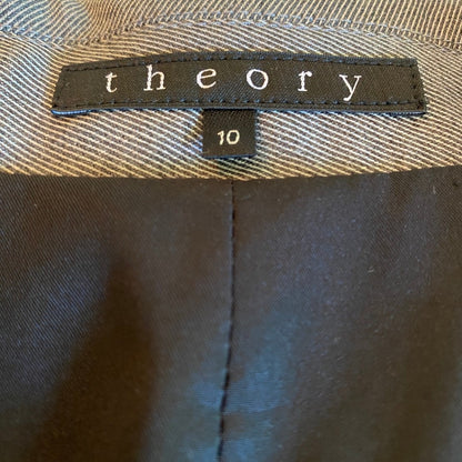 Theory Gray Wool Blazer Jacket 10 Medium Corporate Indie Sleaze Minimalist Clean