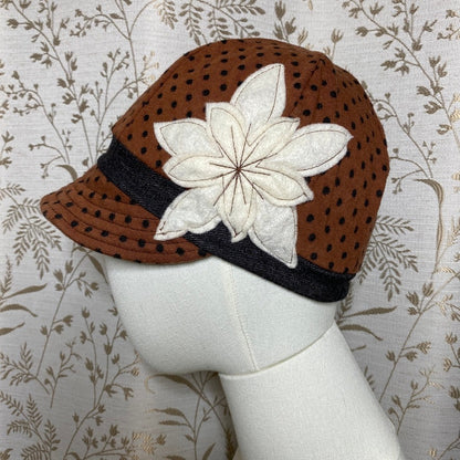 Flipside Hats Reversible Polka Dot Striped Cabbie Hat Driver Boho Slow Fashion