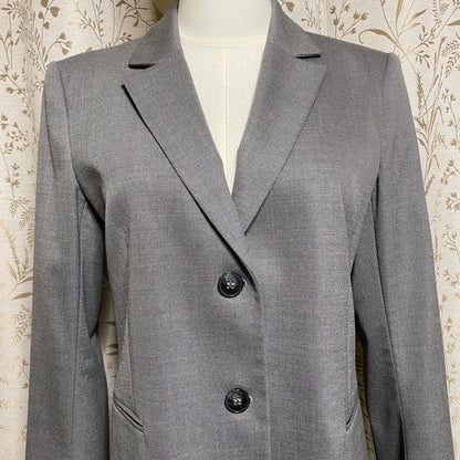 Theory Gray Wool Blazer Jacket 10 Medium Corporate Indie Sleaze Minimalist Clean