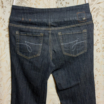 JAG Jeans Dark Wash Pull On Straight Leg Pants Women 16 Long Stretch Slim Fit