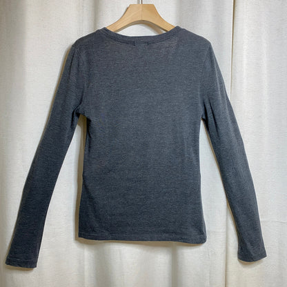 Love Peace Hope Gray Scoop Neck Top Women Fits XS Grunge 90s Style Minimalist