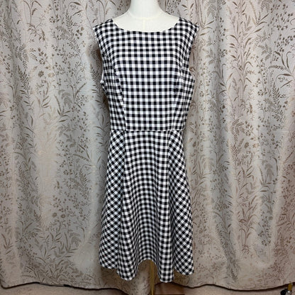 Hanpceirs Gingham Swing Dress Women 3XL Stretch Rockabilly Pinup Retro Cottage