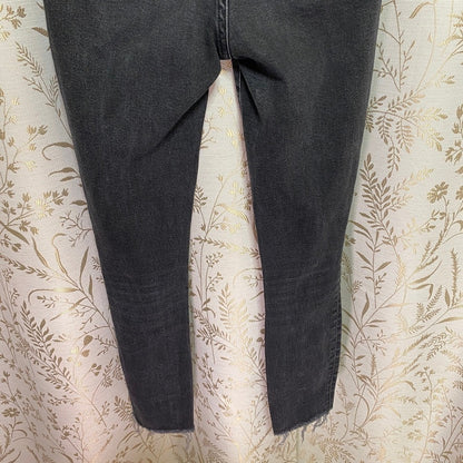 Abercrombie & Fitch Ultra High Rise Super Skinny Ankle Jeans Black Sz 24 Goth