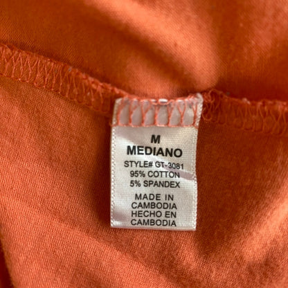 Zenna Outfitters Peach Scoop Neck Long Sleeve Top Womens XS Kidcore Preppy Y2K