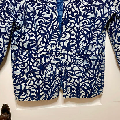 Kimono Jacket Womens XL Butterfly Pattern Block Print Handmade Boho Fairycore