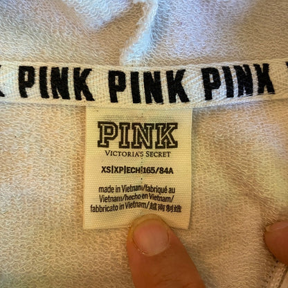PINK Victoria's Secret Full-Zip White Hoodie XS Y2K Coquette Coziness Soft Girl