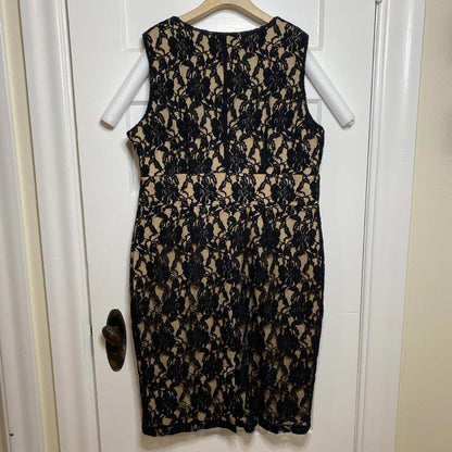 Newport News Black Lace Wiggle Dress Sz 18 90s Y2K Vintage Coquette Vampy Goth