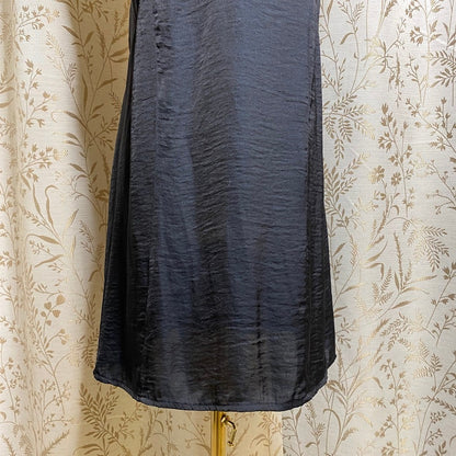 Kendall & Kylie Black Satin Lace Slip Dress XS Grunge Coquette Nightie Mini Goth