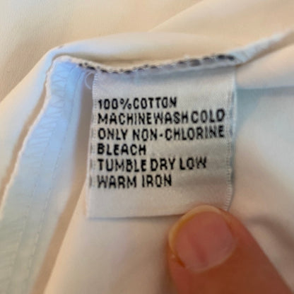 Talbots Petites White Button Down Shirt 8P Office Siren Academia Y2K Distressed
