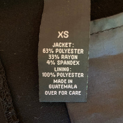Iz Byer Black Fitted Blazer XS Dark Academia Office Siren Minimalist Corporate