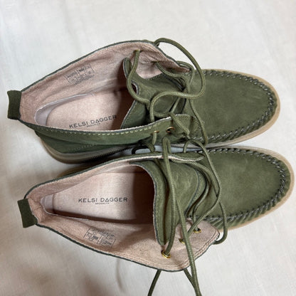 Kelsi Dagger Palisade Green Suede Chukka Booties Womens 11 Gorpcore Boho Earthy