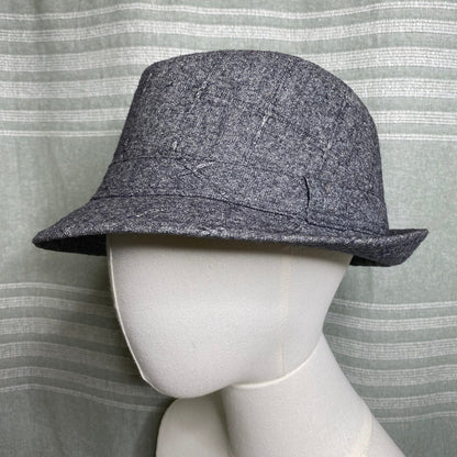 D&Y Gray Wool Blend Fedora Trilby Hat O/S Dark Academia Retro Mid-Century Modern