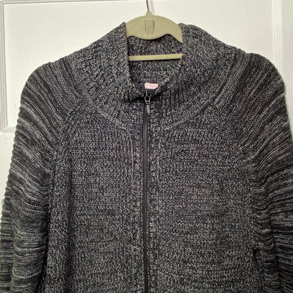 Victoria's Secret Boyfriend Style Knit Zip-Up Sweater Womens Large Y2K Boxy Cozy