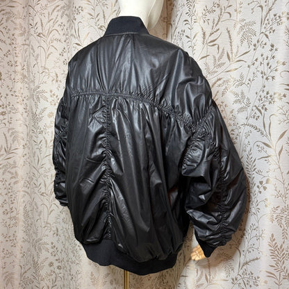 Old Navy Bomber Jacket Women XXL Tall Black Water-Resistant Streetwear Techwear