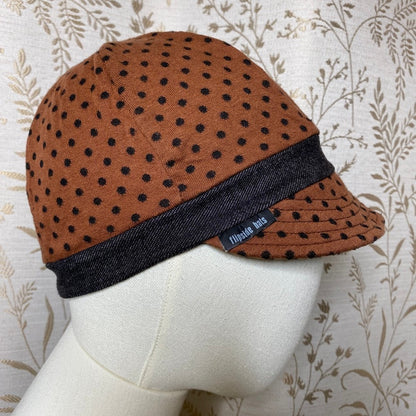 Flipside Hats Reversible Polka Dot Striped Cabbie Hat Driver Boho Slow Fashion