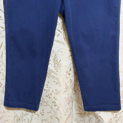 Lands' End Mid Rise Stretch Crop Pants Navy Blue Womens Sz 14 Coastal Minimalist