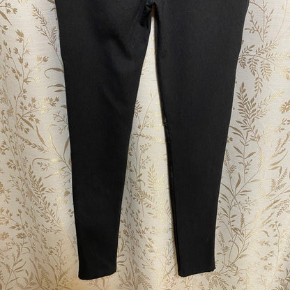 Julia Black Faux Leather Front Leggings Small Gold Zipper Moto Baddie Streetwear