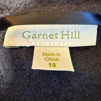 Garnet Hill Asymmetrical Boiled Wool Coat Women 18 Plus Blue Shawl Collar Artsy