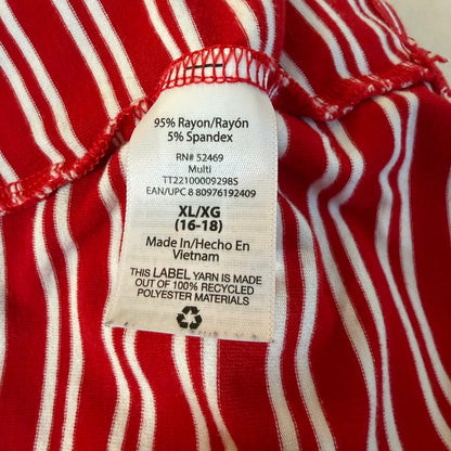 Time and Tru Stripe Midi Tank Dress XL Red White Streetwear French Girl Coastal