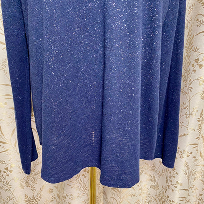 Sonoma Navy Blue Sparkle Long Sleeve Tee L Whimsigoth Celestial Dark Academia
