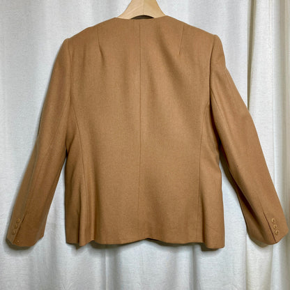 Evan Picone Vintage Camel Wool Skirt Suit Womens Size 12/14 Academia Heritage