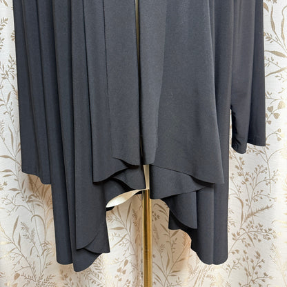 R&M Collection Cascade Waterfall Cardigan Women 1X Black Minimalist Lagenlook