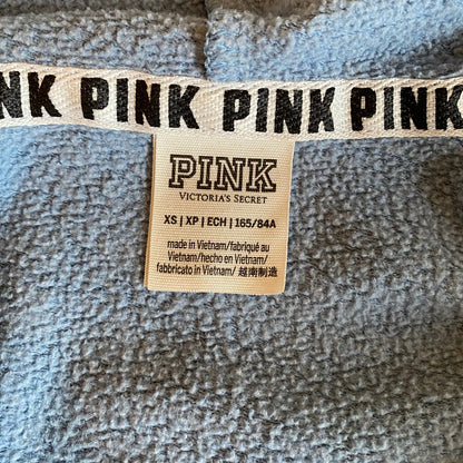 PINK Zip Up Hoodie XS Pastel Blue Tie Dye Stripe Y2K Streetwear Soft Girl Comfy