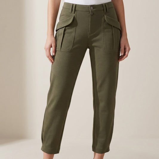Democracy Ab Technology Cargo Pants 6 Olive Green Knit Utility Jogger High Rise