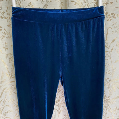 SHEIN Blue Velvet Leggings Medium Fairy Boho Chic Whimsigoth Indie Sleaze Retro