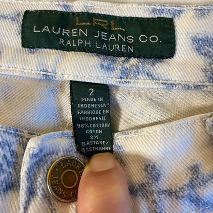 Lauren Ralph Lauren Floral Jeans Womens 2 Distressed Cottagecore Fairy Romantic