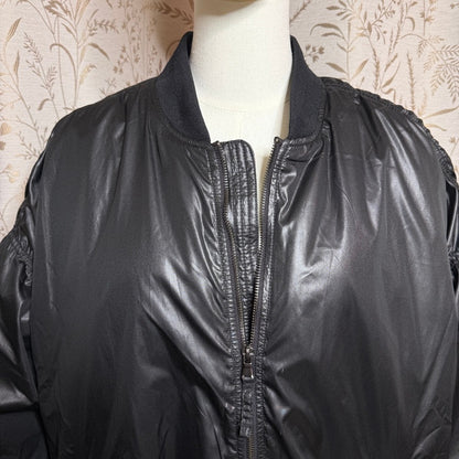 Old Navy Bomber Jacket Women XXL Tall Black Water-Resistant Streetwear Techwear