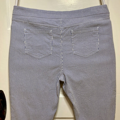 Mario Serrani Pinstriped Capri Pants Womens XL Coastal Sailor Chic Nautical