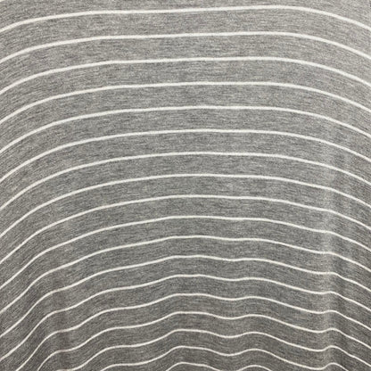 Pinc Striped Tunic Dress Gray White Stripes Stretchy Lagenlook Minimalist Casual