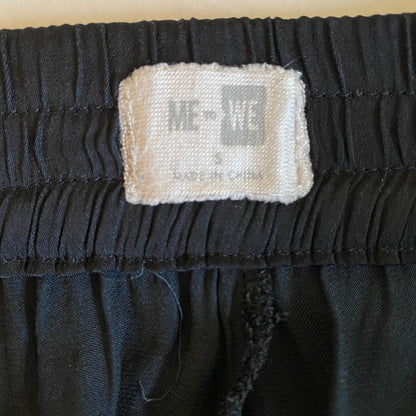 Me To We Black Silk-Feel Lace Trim Shorts Small Coquette Dollette Balletcore