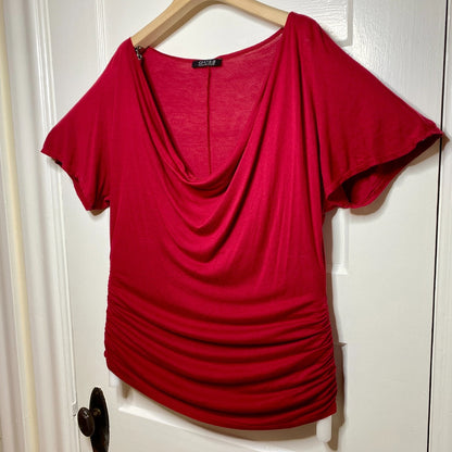 GUSB Collection Cowl Neck Top Womens Large Boho Chic Dainty Holiday Romantic Y2K