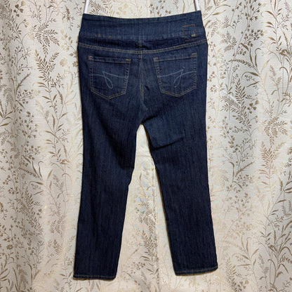 JAG Jeans Dark Wash Pull On Straight Leg Pants Women 16 Long Stretch Slim Fit