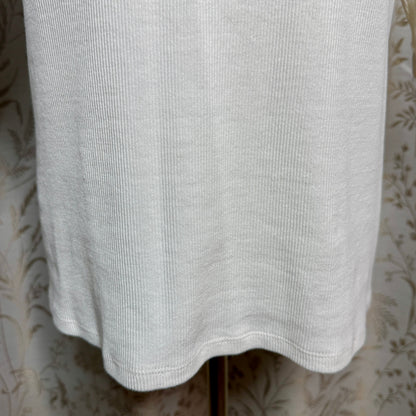 Quince Organic Cotton Micro Rib Elbow Sleeve Tee Womens XL White Minimalist Chic