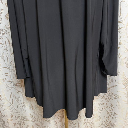 R&M Collection Cascade Waterfall Cardigan Women 1X Black Minimalist Lagenlook